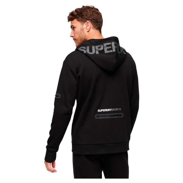 Superdry Sweatshirt Med Full Dragkedja Gymtech Svart L Man