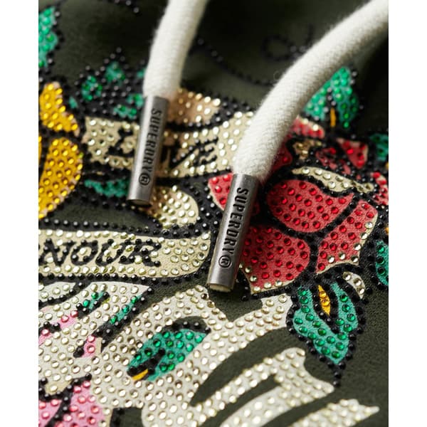Superdry Huppari Tattoo Script Graphic Vihreä S Nainen