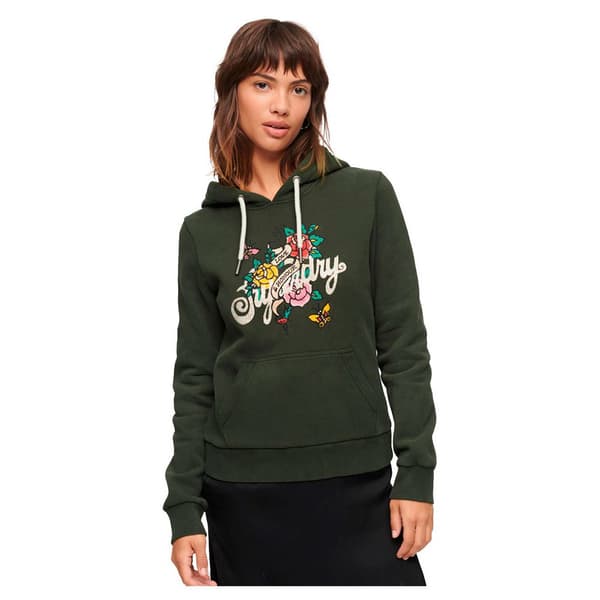 Superdry Huppari Tattoo Script Graphic Vihreä S Nainen