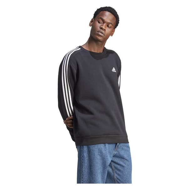 Adidas Stripes Sweatshirt Essentials Fleece 3 Svart L / Regular Man
