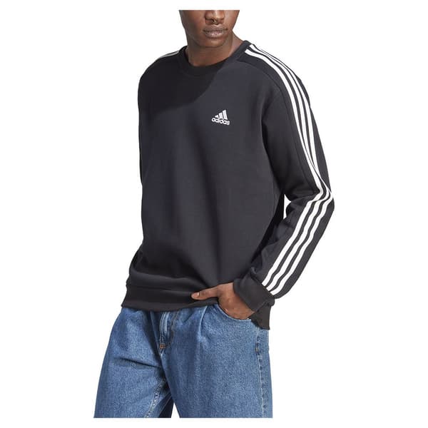 Adidas Stripes Sweatshirt Essentials Fleece 3 Svart L / Regular Man