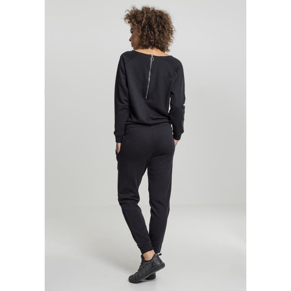 Urban Classics Langærmet Jumpsuit Terry Sort L Kvinde