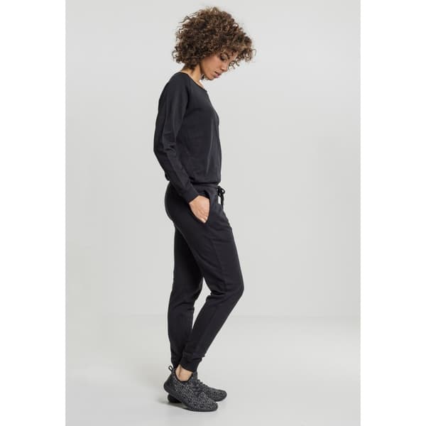 Urban Classics Langærmet Jumpsuit Terry Sort L Kvinde