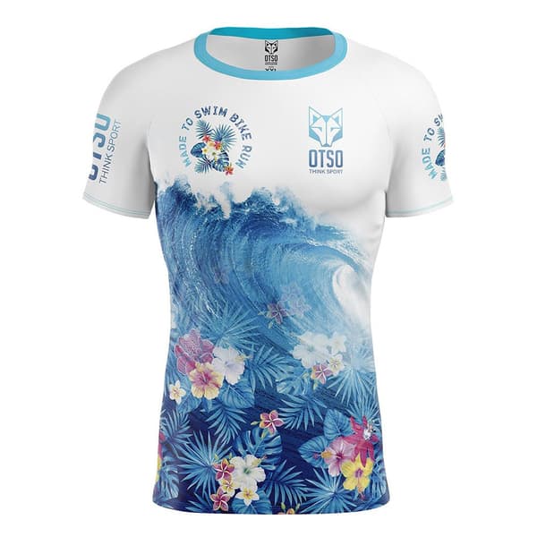 Otso Kortärmad T-shirt Swim Bike Run Wave Flerfärgad XL Man