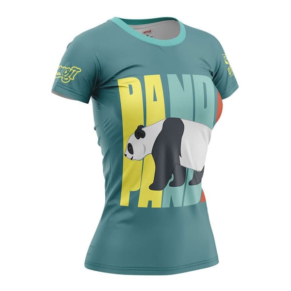 Otso Kortærmet T-shirt Emoji Panda Grøn S Kvinde