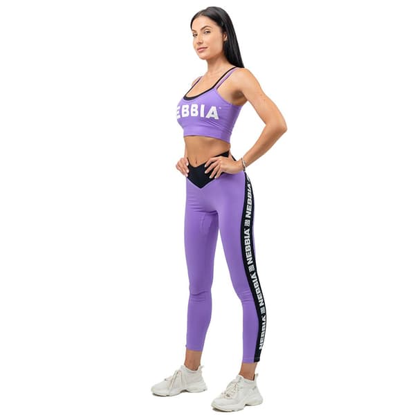 Nebbia Leggingsit Korkea Vyötärö Side Stripe Iconic Violetti M Nainen