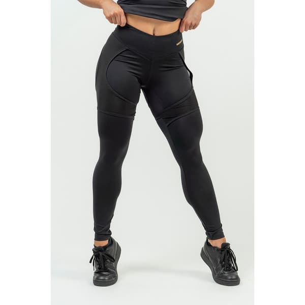 Nebbia Leggings Hög Midja Intense Mesh Gold Svart M Kvinna