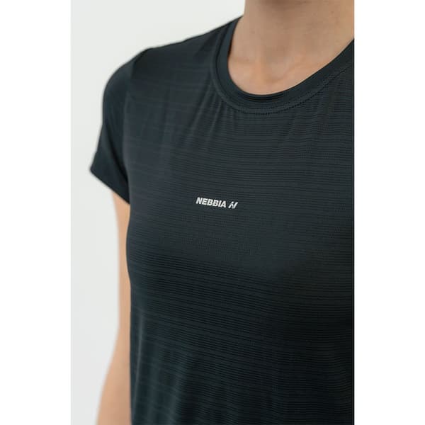 Nebbia Kortärmad T-shirt Fit Activewear “airy” With Reflective Logo 438 Svart S Kvinna