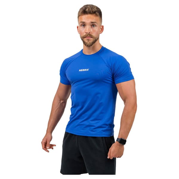 Nebbia Kortærmet T-shirt Workout Compression Performance 339 Blå L Mand