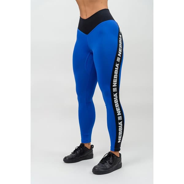 Nebbia Leggings Hög Midja Side Stripe Iconic Blå XS Kvinna