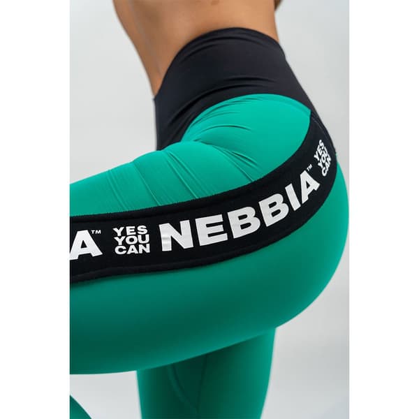 Nebbia Leggings Hög Midja Side Stripe Iconic Grönt M Kvinna