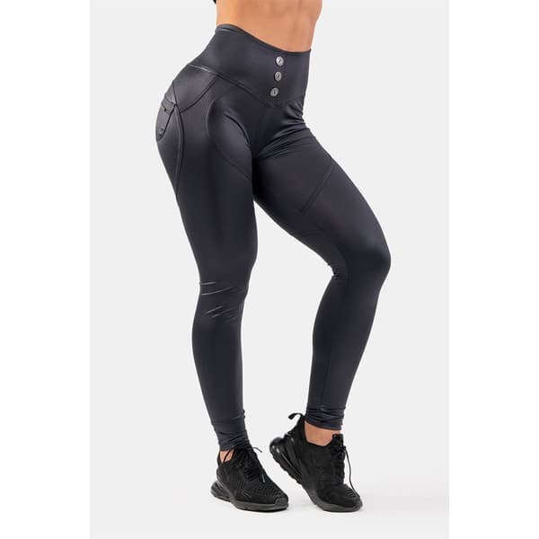 Nebbia Leggingsit Korkea Vyötärö Glossy Look Bubble Butt 586 Musta XS Nainen
