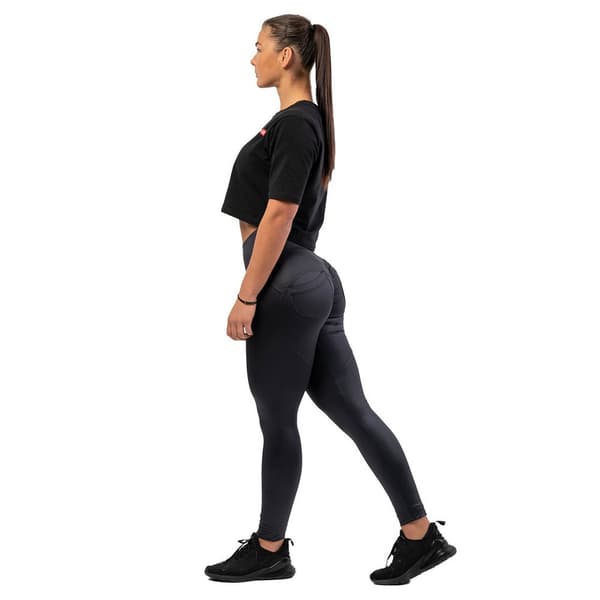 Nebbia Leggingsit Korkea Vyötärö Glossy Look Bubble Butt 586 Musta XS Nainen