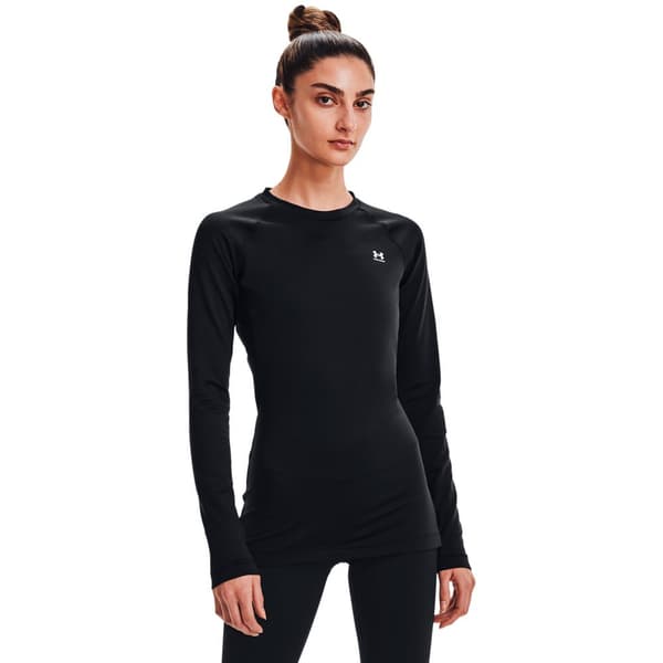 Under Armour Pitkähihainen T-paita Coldgear Authentics Crew Musta L Nainen