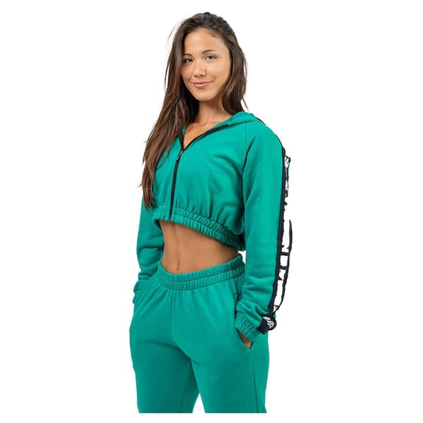 Nebbia Sweatshirt Med Fuld Lynlås Cropped Iconic Grøn XS Kvinde