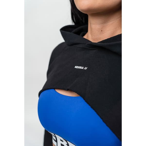 Nebbia Huppari Designer Cropped Gym Time Musta XS Nainen