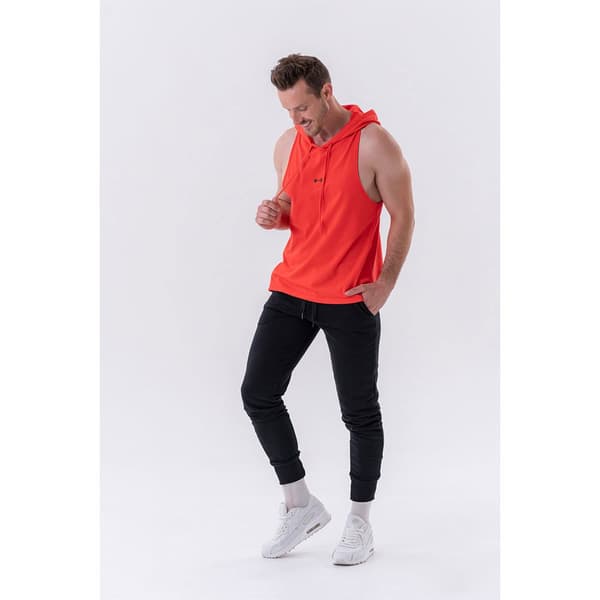Nebbia Ærmeløs T-shirt Fitness With A Hoodie 323 Orange 2XL Mand
