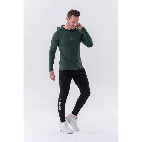 Nebbia Långärmad T-shirt Long-sleeve With A Hoodie 330 Grönt 2XL Man