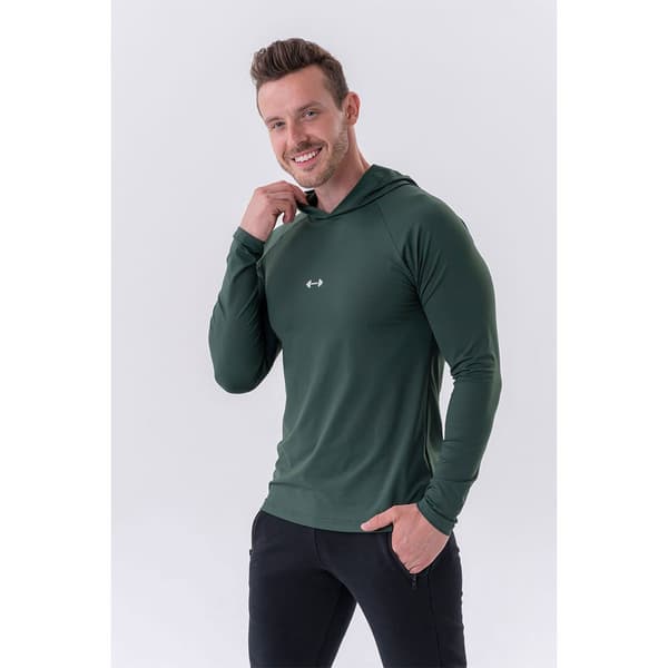 Nebbia Långärmad T-shirt Long-sleeve With A Hoodie 330 Grönt 2XL Man