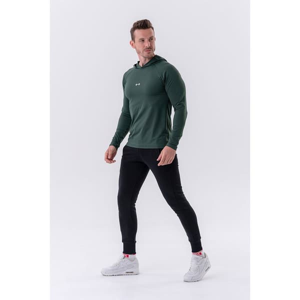 Nebbia Långärmad T-shirt Long-sleeve With A Hoodie 330 Grönt 2XL Man