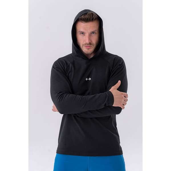 Nebbia Långärmad T-shirt Long-sleeve With A Hoodie 330 Svart 2XL Man