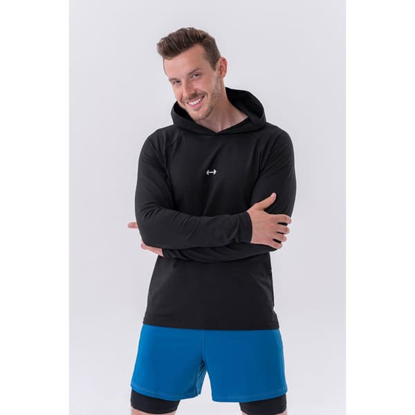 Nebbia Långärmad T-shirt Long-sleeve With A Hoodie 330 Svart 2XL Man