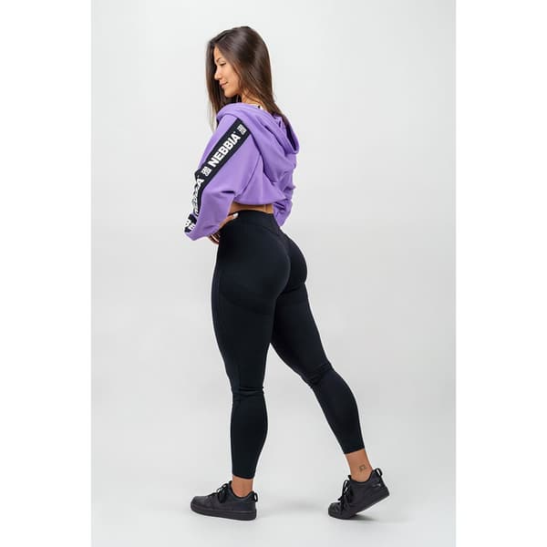 Nebbia Sweatshirt Med Full Dragkedja Cropped Iconic Lila L Kvinna