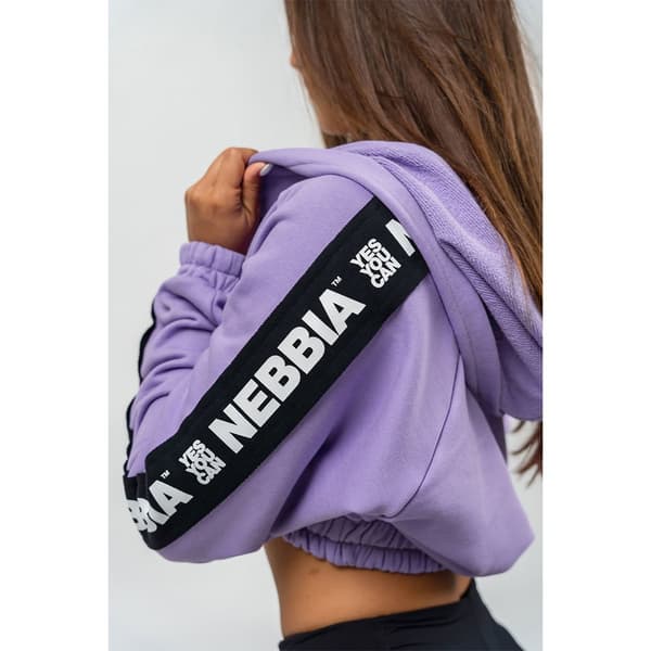 Nebbia Sweatshirt Med Full Dragkedja Cropped Iconic Lila L Kvinna