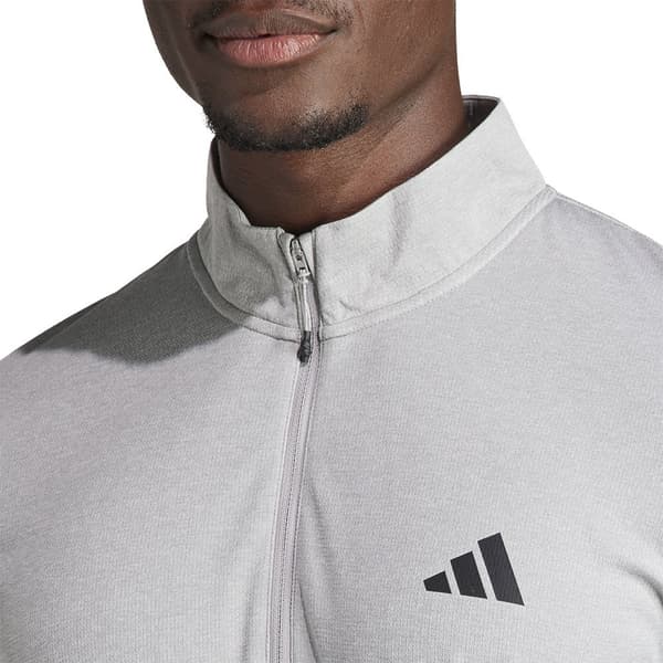 Adidas Halv Lynlå Sweatshirt Train Essentials Grå S Mand