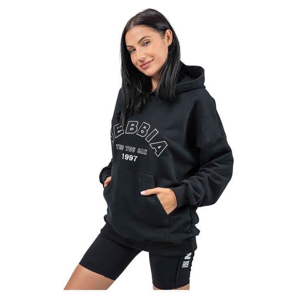 Nebbia Hættetrøje Branded Oversized Gym Rat Sort L Kvinde