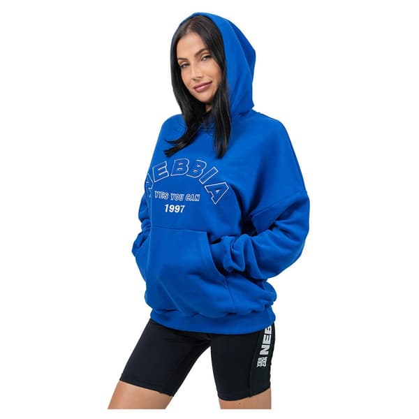 Nebbia Hættetrøje Branded Oversized Gym Rat Blå XS Kvinde