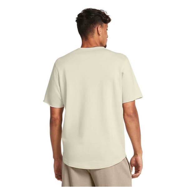 Under Armour Kortärmad T-shirt Rival Terry Colorblock Beige M / Regular Man