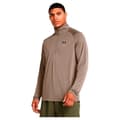 Miniatyrbillede 1 af 4: Under Armour Langærmet T-shirt Med Halv Lynlås Tech™ 2.0 Beige L / Regular Mand