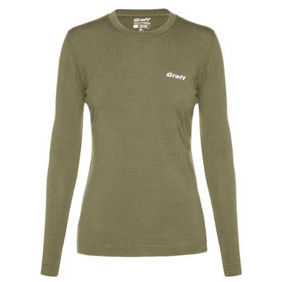 Graff Pitkähihainen T-paita Merino Light Vihreä 3XL Nainen