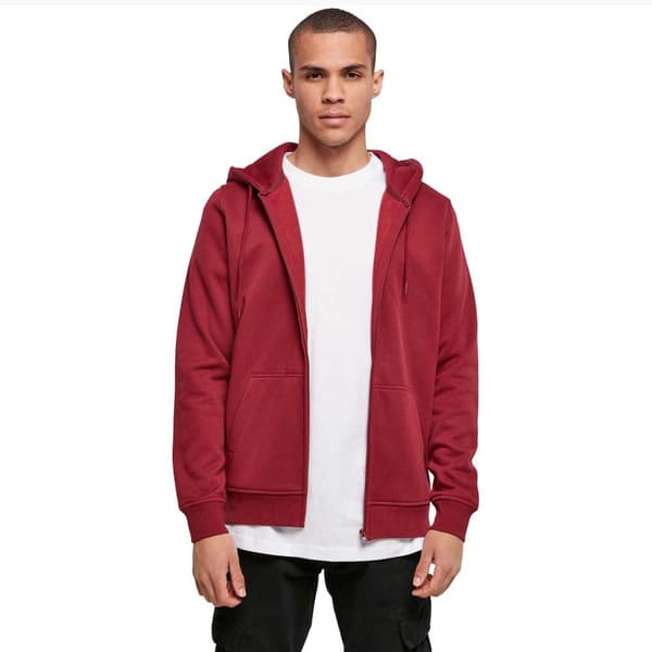 Build Your Brand Sweatshirt Med Full Dragkedja Heavy Röd L Man