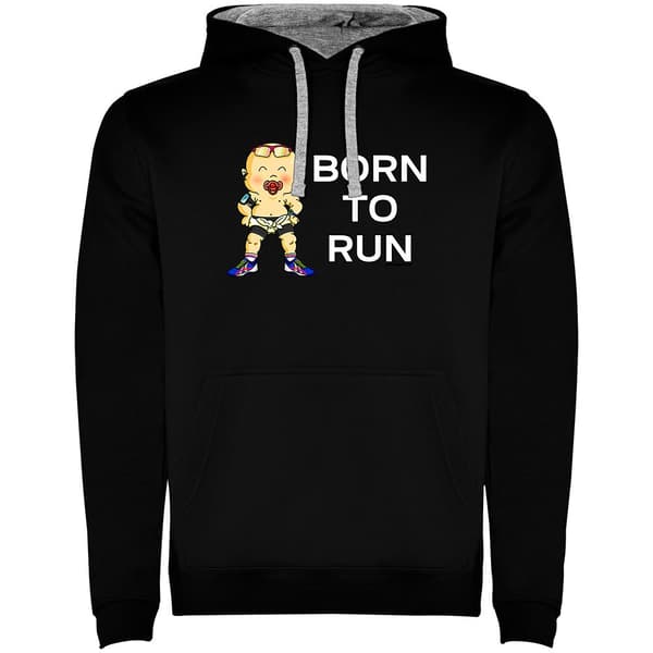 Kruskis Hættetrøje Born To Run Two-colour Sort L Mand