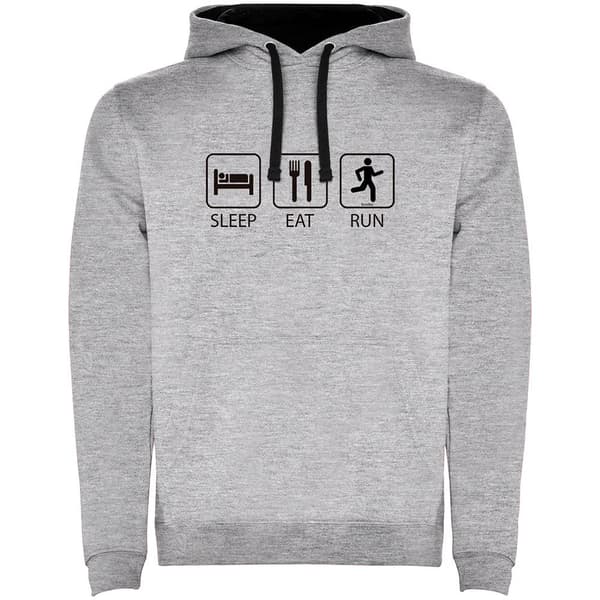 Kruskis Luvtröja Sleep Eat And Run Two-colour Grå 3XL Man