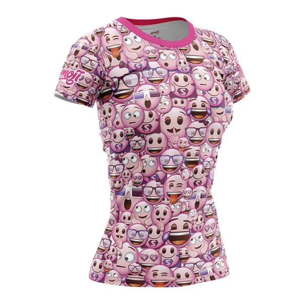 Otso Kortärmad T-shirt Emoji Classic Pink Rosa L Kvinna