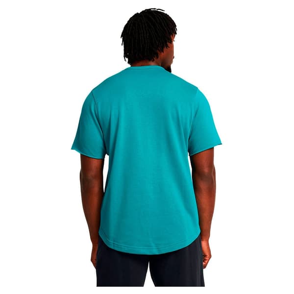 Under Armour Kortärmad T-shirt Rival Terry Colorblock Blå L / Regular Man