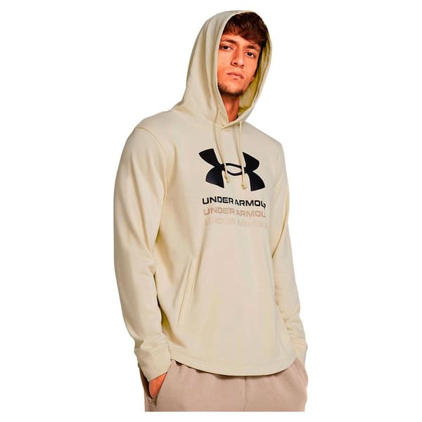 Under Armour Hættetrøje Rival Terry Graphic Beige M / Regular Mand