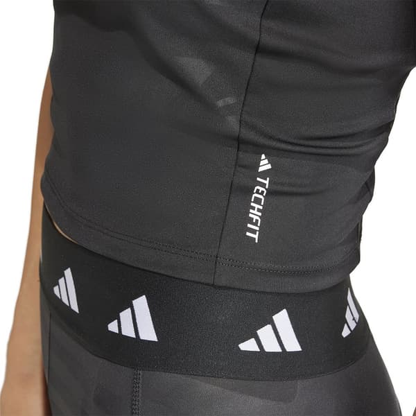 Adidas Ärmlös T-shirt Techfit Printed Cro Svart XL Kvinna