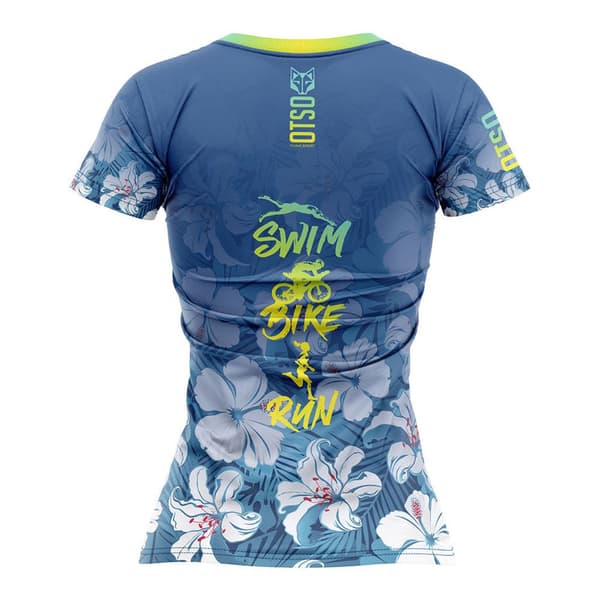 Otso Kortärmad T-shirt Swim Bike Run Flower Flerfärgad L Kvinna