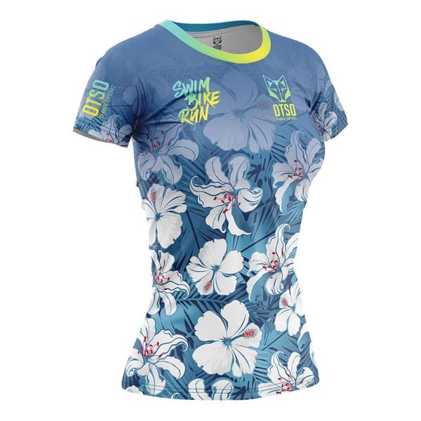 Otso Kortärmad T-shirt Swim Bike Run Flower Flerfärgad L Kvinna