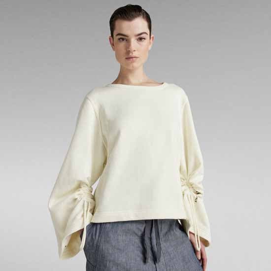 G-star Sweatshirt Adjustable Cropped Beige XS Kvinde