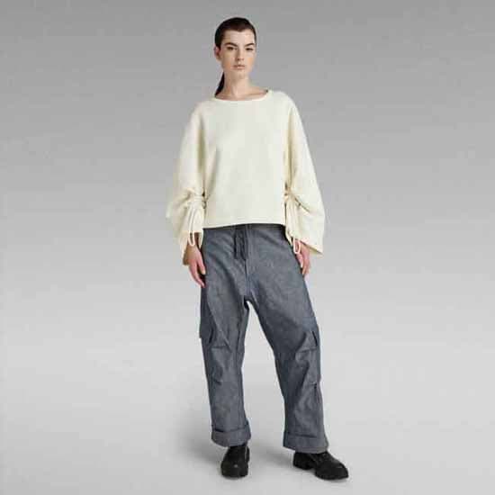 G-star Sweatshirt Adjustable Cropped Beige XS Kvinde