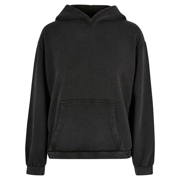 Build Your Brand Luvtröja Acid Washed Oversize Grå 4XL Kvinna
