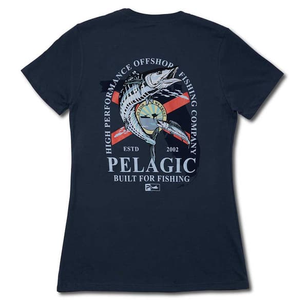 Pelagic Kortærmet T-shirt Wahoo Fl Premium Blå M Kvinde