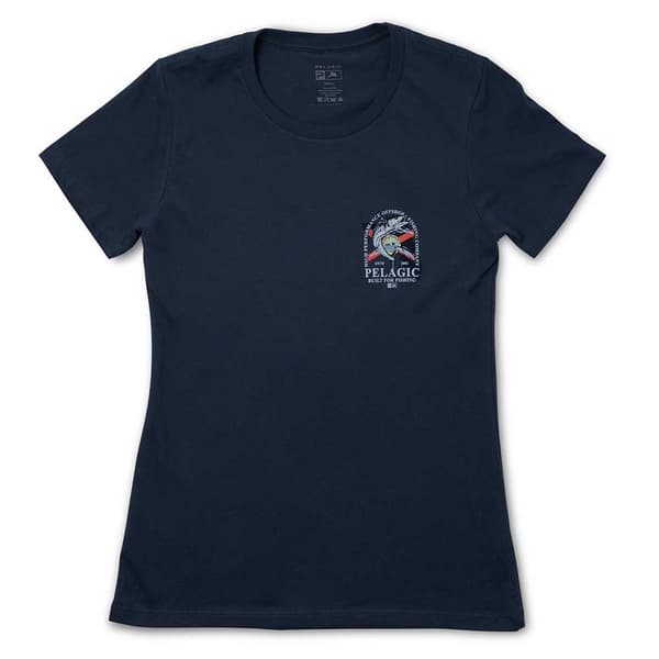 Pelagic Kortærmet T-shirt Wahoo Fl Premium Blå M Kvinde