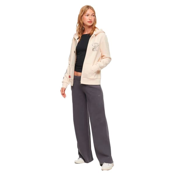 Superdry Sweatshirt Med Full Dragkedja Athletic College Beige L Kvinna