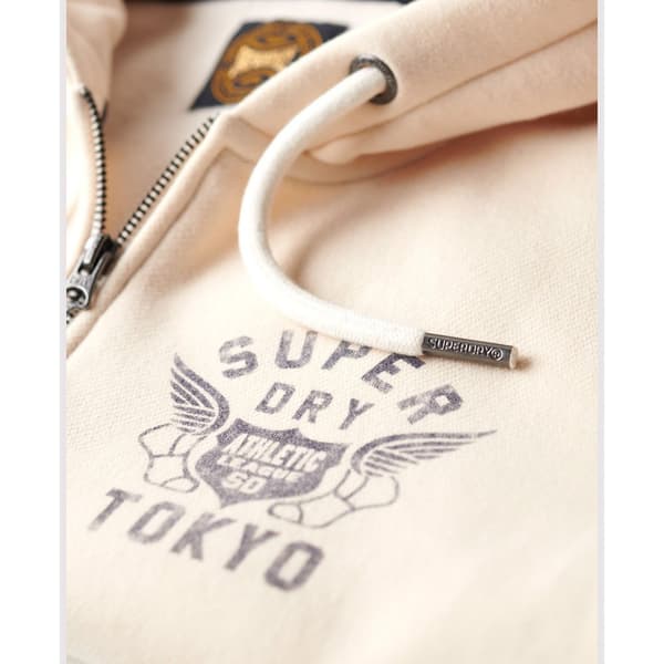 Superdry Sweatshirt Med Full Dragkedja Athletic College Beige L Kvinna